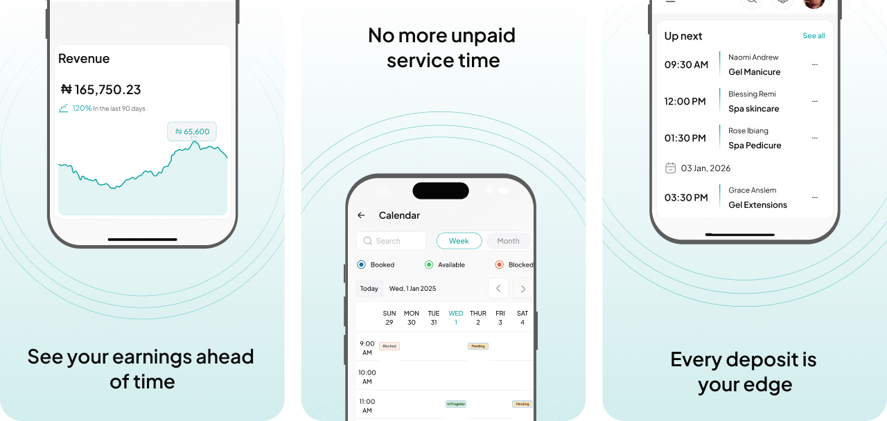 See your earnings ahead of time, no more unpaid service time, every deposit is your edge